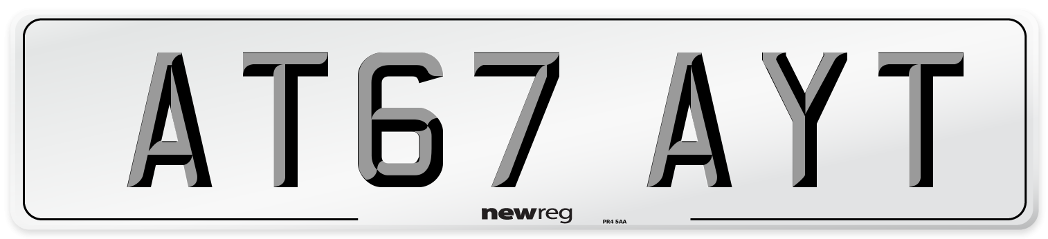 AT67 AYT Number Plate from New Reg